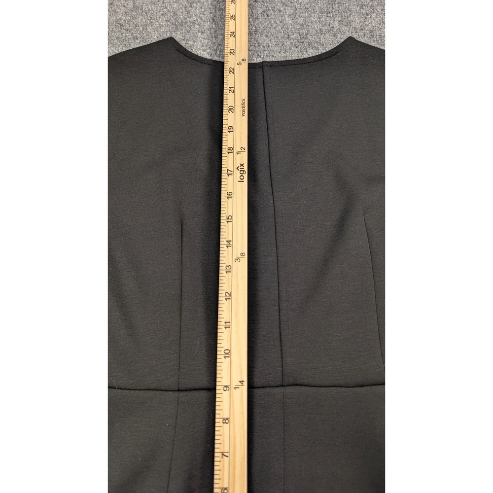 Ann Taylor Black V-Neck Peplum Top Small Elbow Sleeve Workwear Office Chic Work - Picture 8 of 9